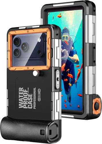 Miniatura 9 de Hllhunkhe Funda universal subacuática para esnórquel, buceo profesional, impermeable, para iPhone 7-17 Pro/Pro Max/Plus/Mini, Galaxy S10-S25