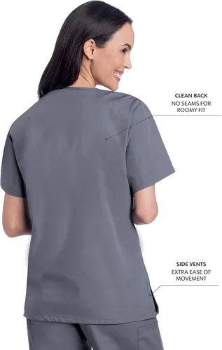 Miniatura 3 de ScrubZone - Parte superior de ambo con manga corta y cuello en V para mujer