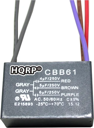 Miniatura 19 de HQRP Condensador de ventilador de techo CBB61 1uf+2uf de 3 cables listado UL