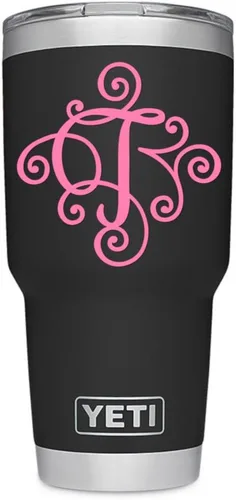 Miniatura 3 de Monogram - Calcomanía troquelada/adhesivo. Haga clic para opciones de color/letra. Disponible en cuatro colores y todas las letras de la A hasta