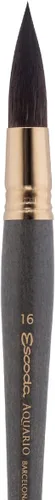 Miniatura 2 de Escoda Aquario Gold Series 1140 Joseph Zbukvic - Brocha para acuarela y acrílica, mango corto, trapeador redondo, pelo de ardilla natural Petit Gris