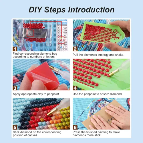 Miniatura 6 de FHBUBPUP Kits de pintura de diamantes 5D para adultos, kits de arte de diamante de lobo para principiantes, arte de gemas de diamante redondo