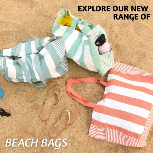 Miniatura 8 de Folkulture Bolsa de playa para mujer 17 x 14 pulgadas - Bolsa de playa 100% algodón con bolsillo con cremallera en el interior, bolsa de piscina