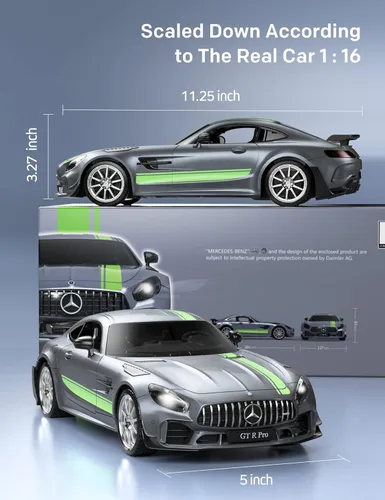 Miniatura 4 de MIEBELY Coche de Control Remoto, Mercedes Benz 1/16 Escala Oficial Autorizado GT R Pro Rc Cars 7.4V 700mAh Batería Recargable 2.4Ghz Rc Drift Cars