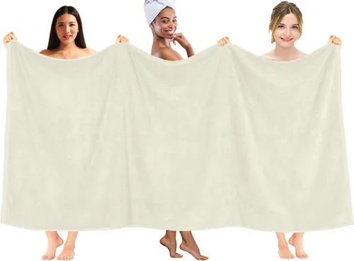 Miniatura 147 de DAN RIVER Paquete de 2 sábanas de baño de 35x70 pulgadas, sábanas de baño jumbo acanaladas para adultos, toallas grandes gruesas y absorbentes