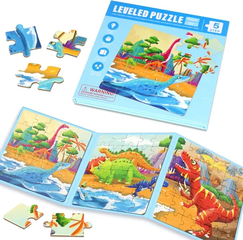 Miniatura 13 de Rompecabezas magnéticos para niños de 4 a 8 años, libro de rompecabezas de imanes de dibujos animados 3 en 1 para niños pequeños, juguetes de viaje