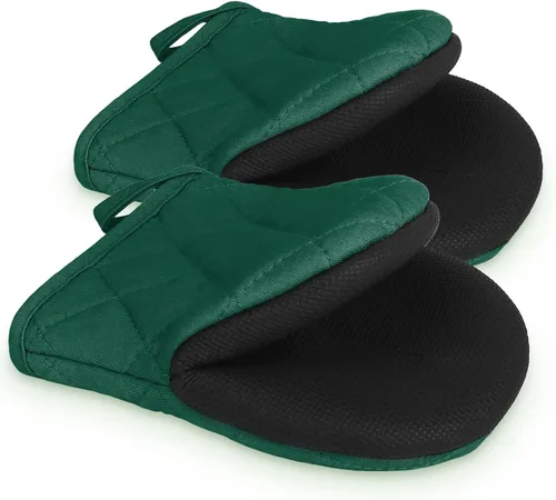 Guantes cortos para horno, resistentes al calor, 500 °F, guantes de cocina con agarre de silicona, antideslizantes para hornear, parrilla, barbacoa,