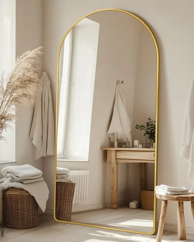 Miniatura 27 de Antok Espejo de Cuerpo Entero, Espejo de Piso de 58"x18" con Soporte, Espejos Montados Colgantes para Dormitorio, Sala de Estar, Vestidor, Comedor