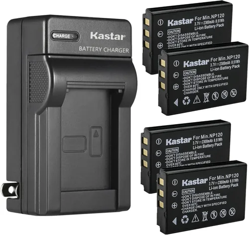 Miniatura 7 de Kastar Cargador de batería de pared AC para batería Minolta NP-120, Minolta MN80NV, MN88NV, MN90NV, MN200NV, MN220NV 1080p Full HD, MN4K40NV 4K