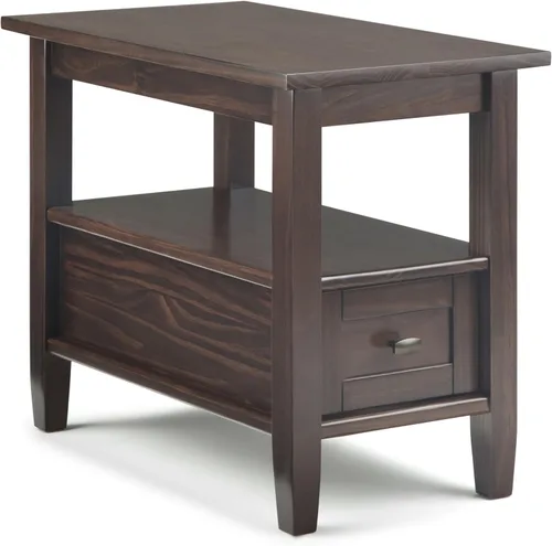 Miniatura 40 de SIMPLIHOME Warm Shaker - Mesa auxiliar de madera maciza de 20 pulgadas de ancho x 20 pulgadas de alto, color marrón carbón envejecido, mesa