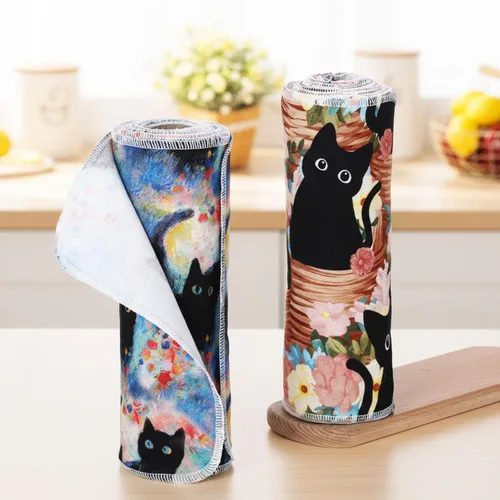 Miniatura 8 de Redbaker 50 piezas de toallas de papel reutilizables, paños de algodón reutilizables sin papel, toallas de papel absorbentes lavables