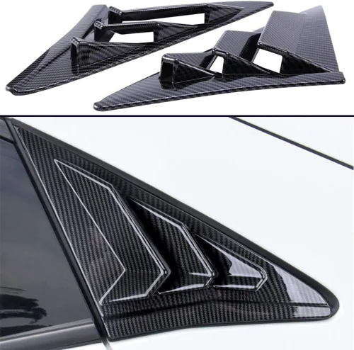 Miniatura 8 de Persianas de fibra de carbono ABS con impresión de fibra de carbono para ventana lateral trasera, rejillas de ventilación de aire, para Honda Civic