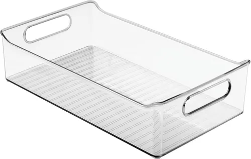 Miniatura 10 de iDesign Organizador de almacenamiento de despensa de plástico con asas, juego de 2, contenedores transparentes
