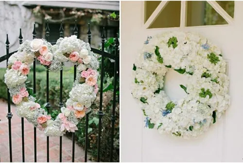 Miniatura 8 de Paquete de 2 flores de hortensias artificiales blancas, 10 cabezas de seda falsas para el hogar, boda, fiesta, centro de mesa, decoración de mesa