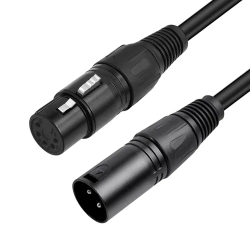 Miniatura 6 de Paquete de 2 cables de micrófono XLR macho de 3 pines a 5 pines XLR hembra, DMX512, 1 pies (1.0 ft), cable adaptador de cable DMX para mezclador