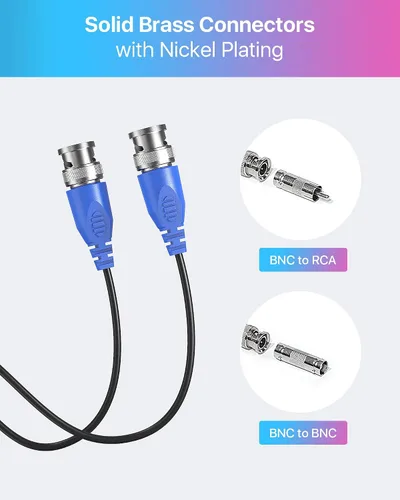 Miniatura 2 de ZOSI Paquete de 4 cables de alimentación de video todo en uno de 150 pies (147.6 ft), cables de cámara de vigilancia de extensión BNC para sistemas