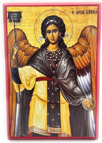 Miniatura 4 de Icono cristiano ortodoxo griego de madera San Arcángel Gabriel (4.5" x 6.5")