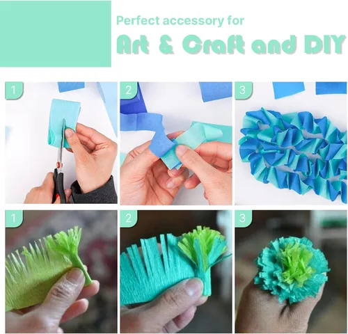 Miniatura 4 de PartyWoo Serpentinas de papel crepé verde menta, 4 rollos de 328 pies para decoración de fiestas, bodas, cumpleaños, baby shower PartyWoo