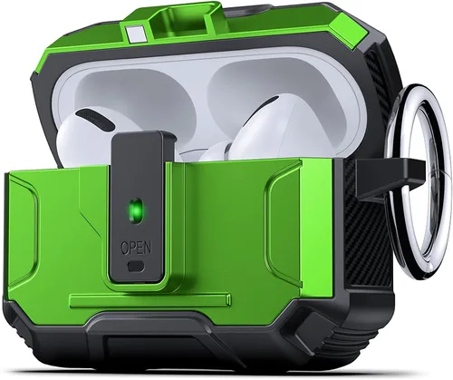 Miniatura 40 de DASFOND - Funda de armadura para AirPods de 2ª y 1ª generación, carcasa de cuerpo completo de grado militar a prueba de golpes, soporte de carga