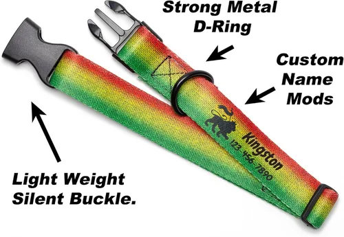 Miniatura 4 de Reggae Rasta - Collar de perro personalizado (XS 5/8)