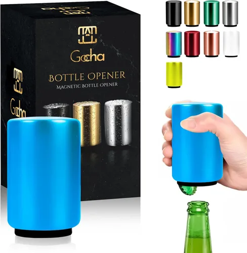Miniatura 9 de GOCHA Abrebotellas magnético de cerveza con receptor automático de tapa – Dispositivo de empuje de acero inoxidable, herramienta de barra con una