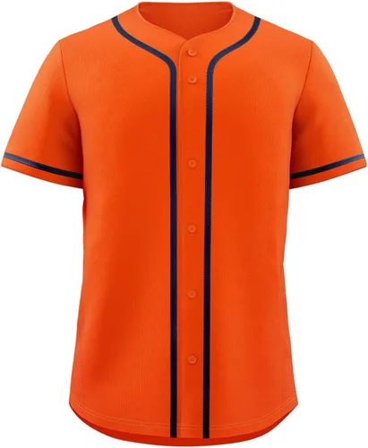 Miniatura 17 de KXK Camiseta de béisbol en blanco para hombre, camisas casuales con botones, manga corta, uniforme deportivo de equipo activo