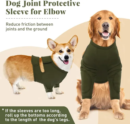 Miniatura 3 de Nanaki Trajes de recuperación para cirugía de perro para patas delanteras, manga para pierna de perro para dejar de lamer, pantalones anti-lamida
