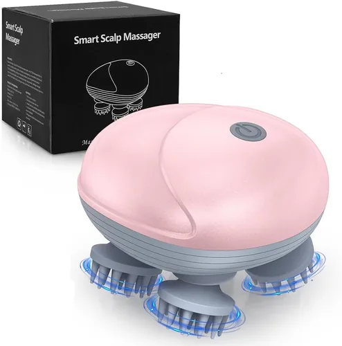 Miniatura 9 de Masajeador de mano mejorado para mascotas para perros y gatos, masajeador eléctrico para gatos con 4 cabezas giratorias, tres modos, para aliviar