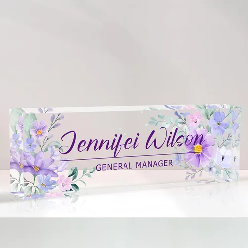 Miniatura 15 de Placa de nombre de escritorio personalizada, diamantes azules, regalo de decoración de oficina para profesores, jefes, empleados