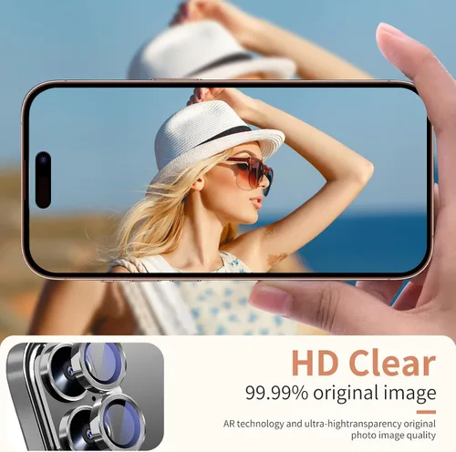 Miniatura 2 de Paquete de 2X2 Protector de Lente de Cámara para iPhone 17, iPhone 16 Plus/ 16 Protector de Pantalla de Lente de Vidrio Templado Cubierta de Cámara