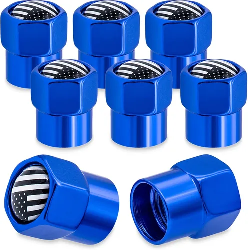 Miniatura 10 de 4 piezas de tapas de válvula de rueda con estilo púas, resistentes a la corrosión, universales de aleación de aluminio a prueba de polvo para Spiked