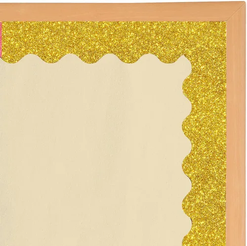 Miniatura 5 de Stickyart Papel tapiz con purpurina dorada, bordes de pared brillantes, despegar y pegar, para dormitorio, papel adhesivo extraíble con purpurina