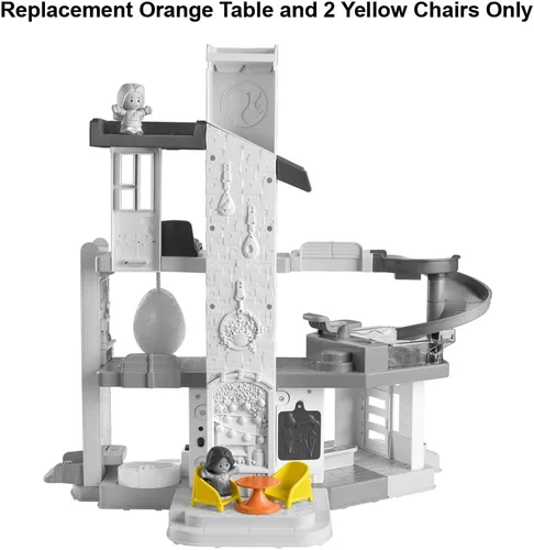 Miniatura 4 de Piezas de repuesto para el juego Fisher-Price Little People Figure HCF61, inspirado en Barbie Dreamhouse, incluye una mesa naranja y 2 sillas