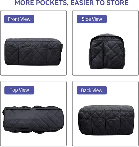 Miniatura 5 de MEHIDFY Organizador de sillón, organizador de reposabrazos de sofá impermeable, organizador de sillón reclinable antideslizante, soporte para mando
