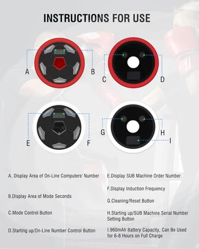Miniatura 7 de Luces de entrenamiento de agilidad de velocidad, juegos de luces de reacción 4+1 para fútbol, boxeo, fitness, equipo de entrenamiento deportivo