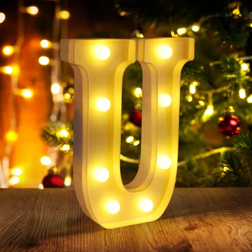 Miniatura 37 de Símbolo Ampersand LED Grande &, Letras de Marquesina Cartel 26 Letras del Alfabeto y 10 Números Luminosos para Decoración de Fiestas, Números
