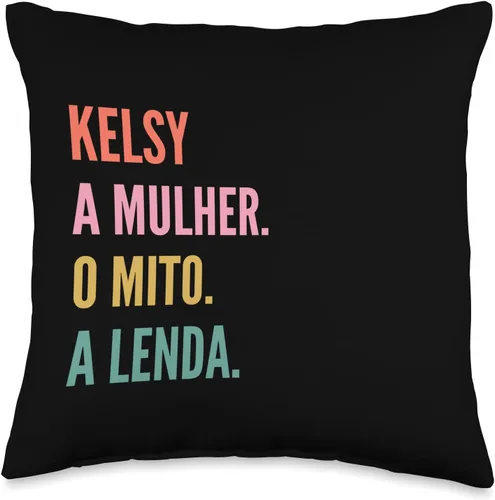 Funny Portuguese First Name Design - Kelsy Throw Pillow