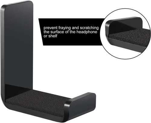 Miniatura 3 de Weewooday 4 Piezas Colgador para Auriculares Soporte de Escritorio Adhesivo Gancho para Auriculares Montaje en Pared Soporte para Auriculares