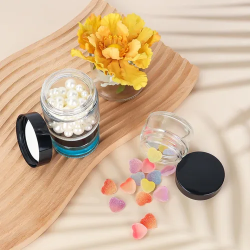 Miniatura 4 de Tarros de vidrio transparente con tapas de 4 onzas – Paquete de 15, tarros de vidrio vacíos de 4.2 fl oz con revestimientos interiores y tapas