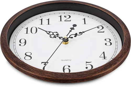 Miniatura 4 de Bernhard Products Reloj de pared silencioso de 10 pulgadas, movimiento silencioso, sin tictac, de cuarzo, funciona con pilas, redondo, fácil