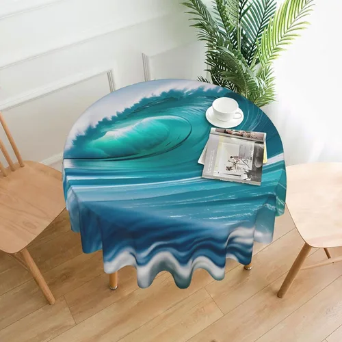 Miniatura 9 de Mantel decorativo redondo Cactus Desert Sunsets: transforma tus mesas de comedor y café con nuestro exuberante acento de lino