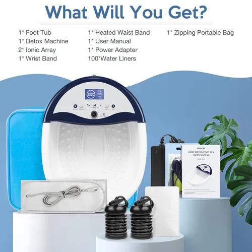 Miniatura 5 de Máquina de desintoxicación iónica de baño de pies, limpieza iónica de baño de pies, pantalla LED spa con cinturón calentado, correa de muñeca