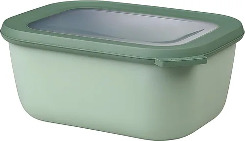 Miniatura 6 de Mepal Cirqula - Recipiente circular rectangular para almacenar y servir alimentos de 101.4 fl oz / 101 onzas con tapas transparentes, perfecto