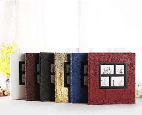 Miniatura 6 de Vienrose Álbum de fotos para 600 fotos de 4 x 6 pulgadas, cubierta de piel, capacidad extra grande para bodas, bebés y vacaciones Rojo