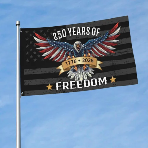 Miniatura 5 de Bandera de Estados Unidos de 250 años – 3 x 5 pies, banderas de 250 aniversario de Estados Unidos 1776-2026 – Bandera de Estados Unidos con ojales