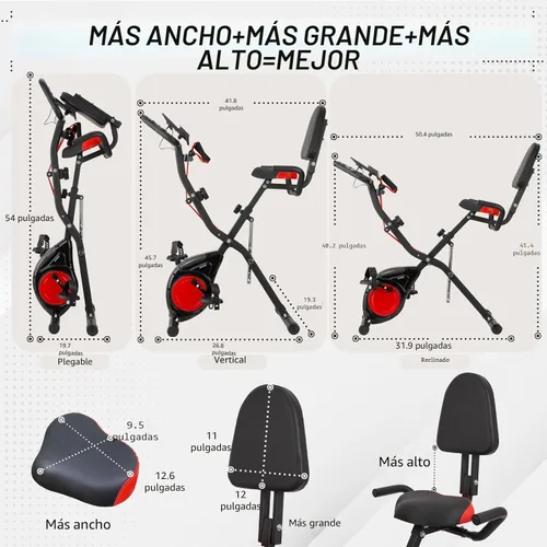Miniatura 6 de YYFITT Bicicleta estática 3 en 1 con pantalla luminosa de dígitos Bicicletas estacionarias plegables para personas mayores en casa Bicicleta