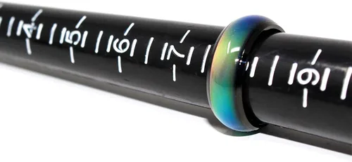 Miniatura 7 de Ello Elli Anillo de acero inoxidable con ajuste cómodo de 0.315 in que cambia de estado de ánimo tono platanegro
