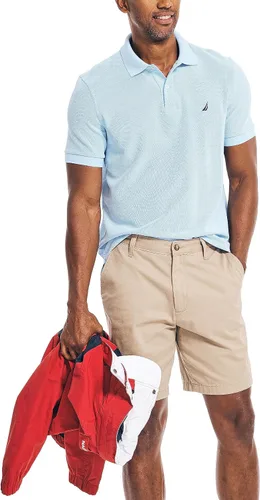 Miniatura 4 de Nautica playera polo clásica de mangas cortas, color sólido, para hombre