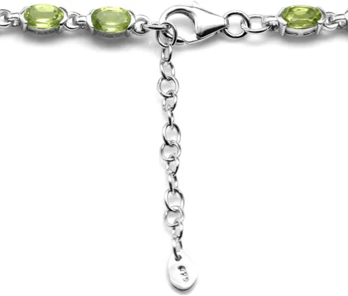Miniatura 3 de Silvershake Pulsera de plata de ley 925 chapada en oro blanco ovalada de 0.236 x 0.157 in, pulsera ajustable de 7 a 8.5 pulgadas para mujer