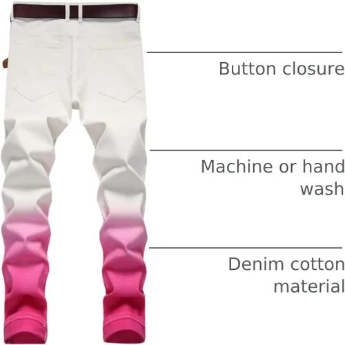 Miniatura 40 de Baylvn - Pantalones de mezclilla entallados y estampados para hombre con corte recto